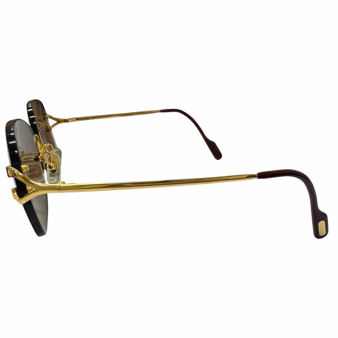 Great Cartier sunglasses 2C decor Rimless Two-Point gold mens