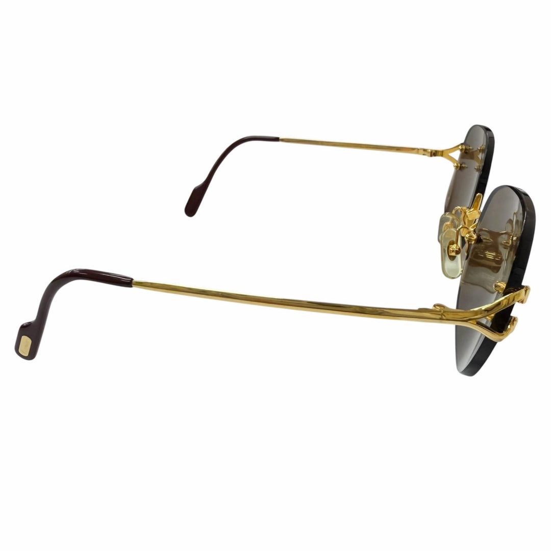 Great Cartier sunglasses 2C decor Rimless Two-Point gold mens