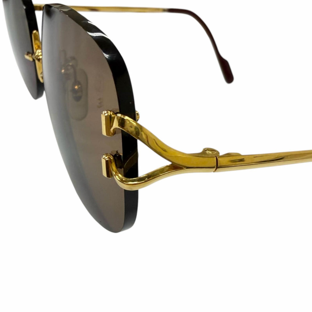 Great Cartier sunglasses 2C decor Rimless Two-Point gold mens