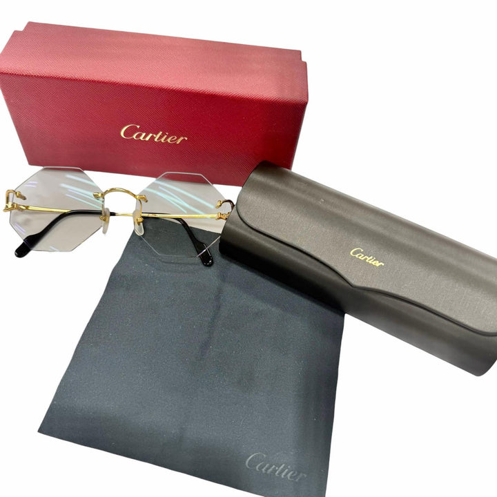 Excellent Cartier Glasses Signature C de Cartier Octagon Two-Point Glasses