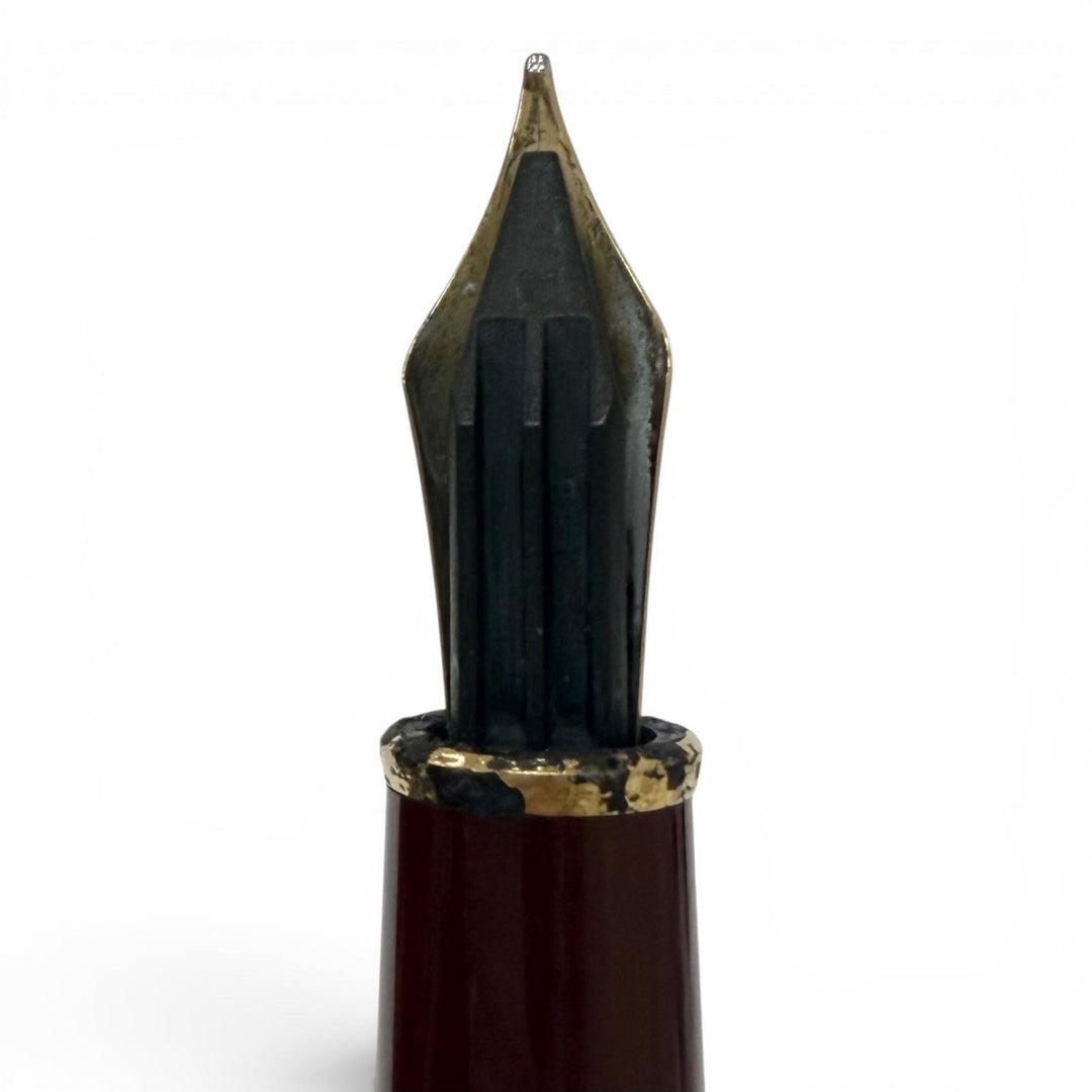 Very Good MONTBLANC fountain pen Meisterstück Classic Cap type Bordeaux 14K mens