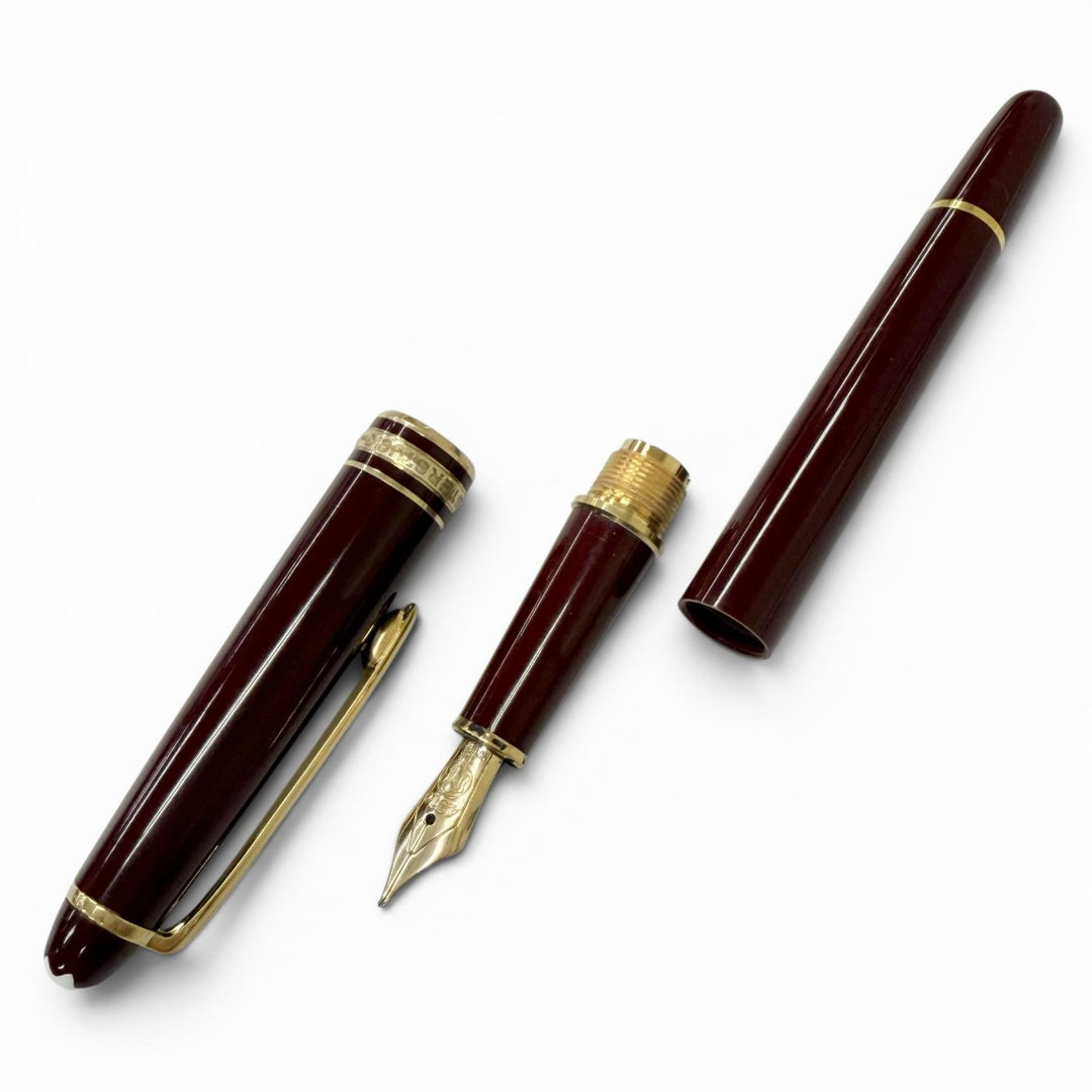 Very Good MONTBLANC fountain pen Meisterstück Classic Cap type Bordeaux 14K mens