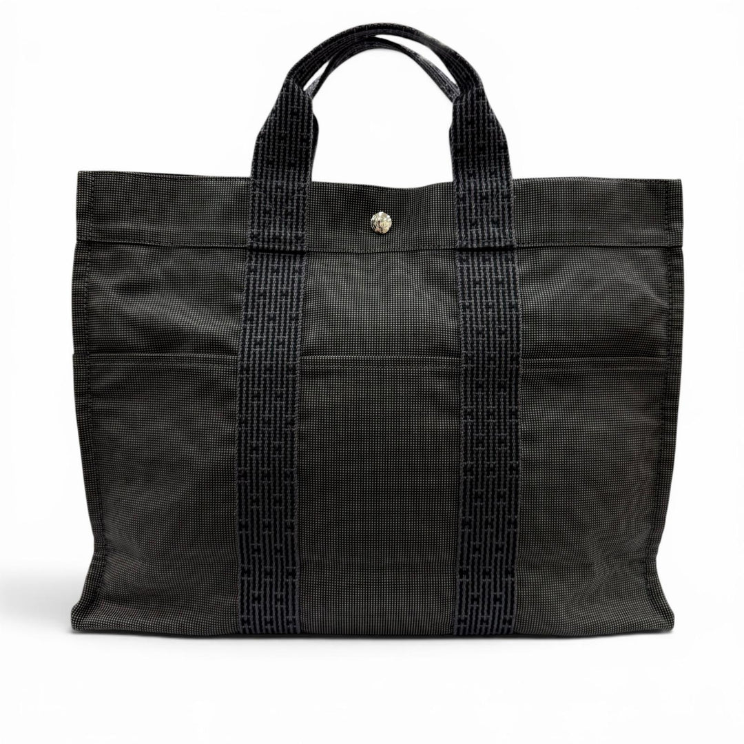 Excellent HERMES Tote Bag Her Line MM gray polyamide Women