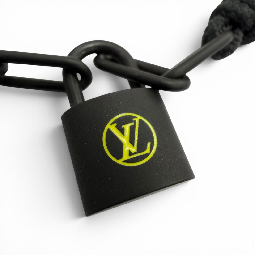 Excellent LOUIS VUITTON bracelet Rock It Virgil Abloh black mens Q05270