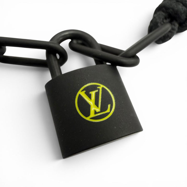 Excellent LOUIS VUITTON bracelet Rock It Virgil Abloh black mens Q05270