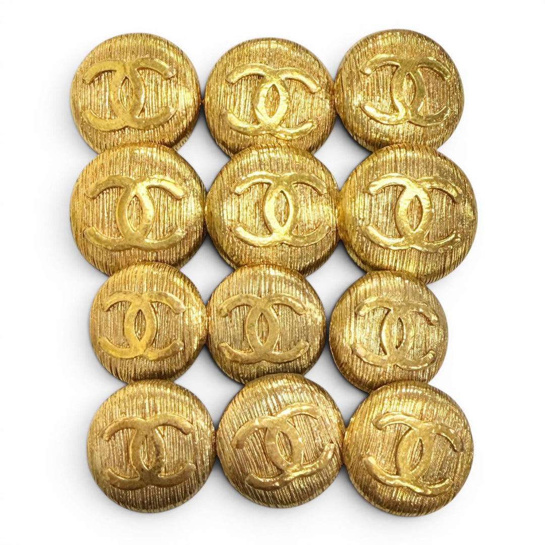 Great CHANEL button COCO Mark Buttons: 6 large, 6 small, total 12 gold Women
