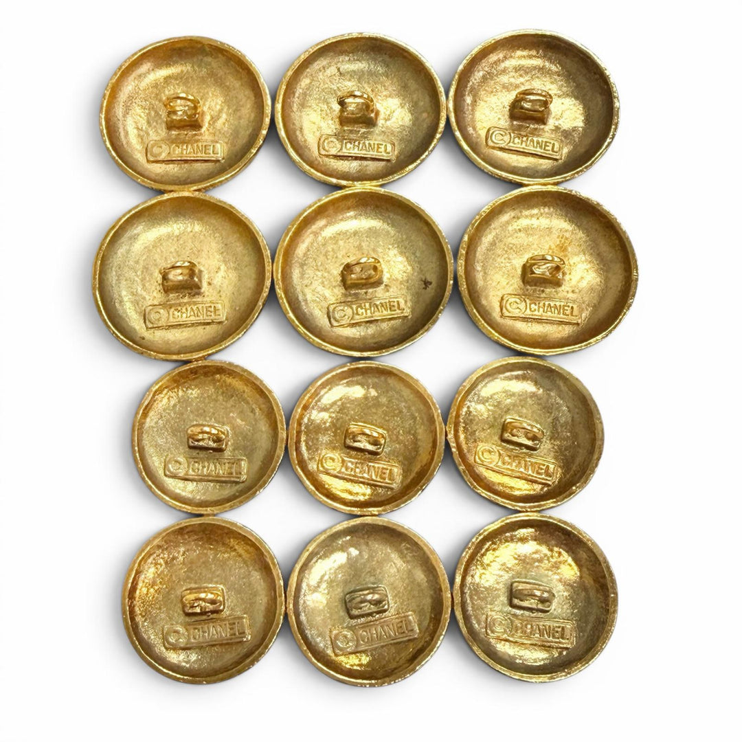 Great CHANEL button COCO Mark Buttons: 6 large, 6 small, total 12 gold Women