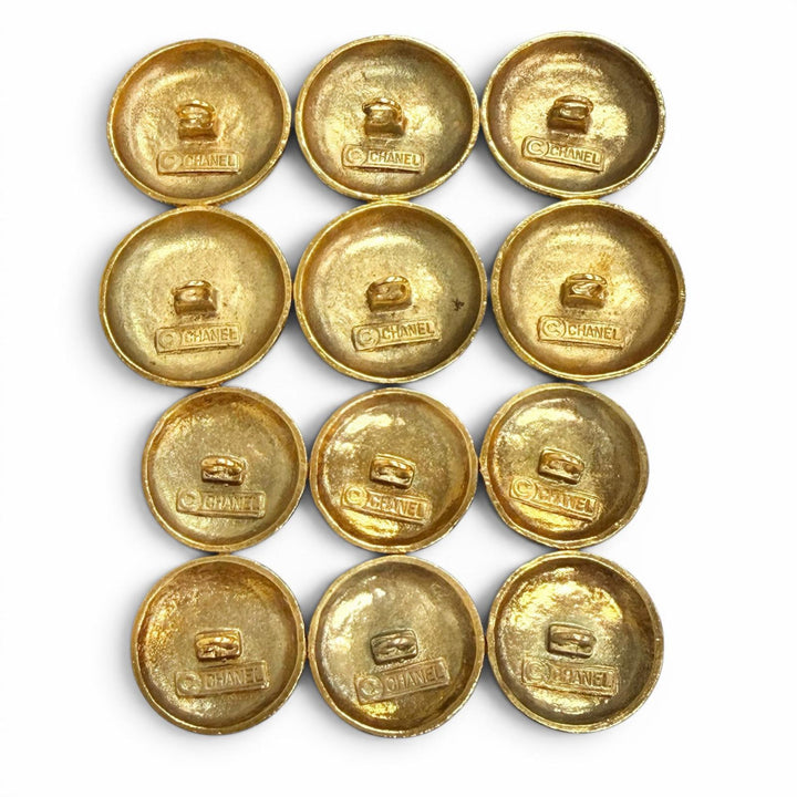 Great CHANEL button COCO Mark Buttons: 6 large, 6 small, total 12 gold Women