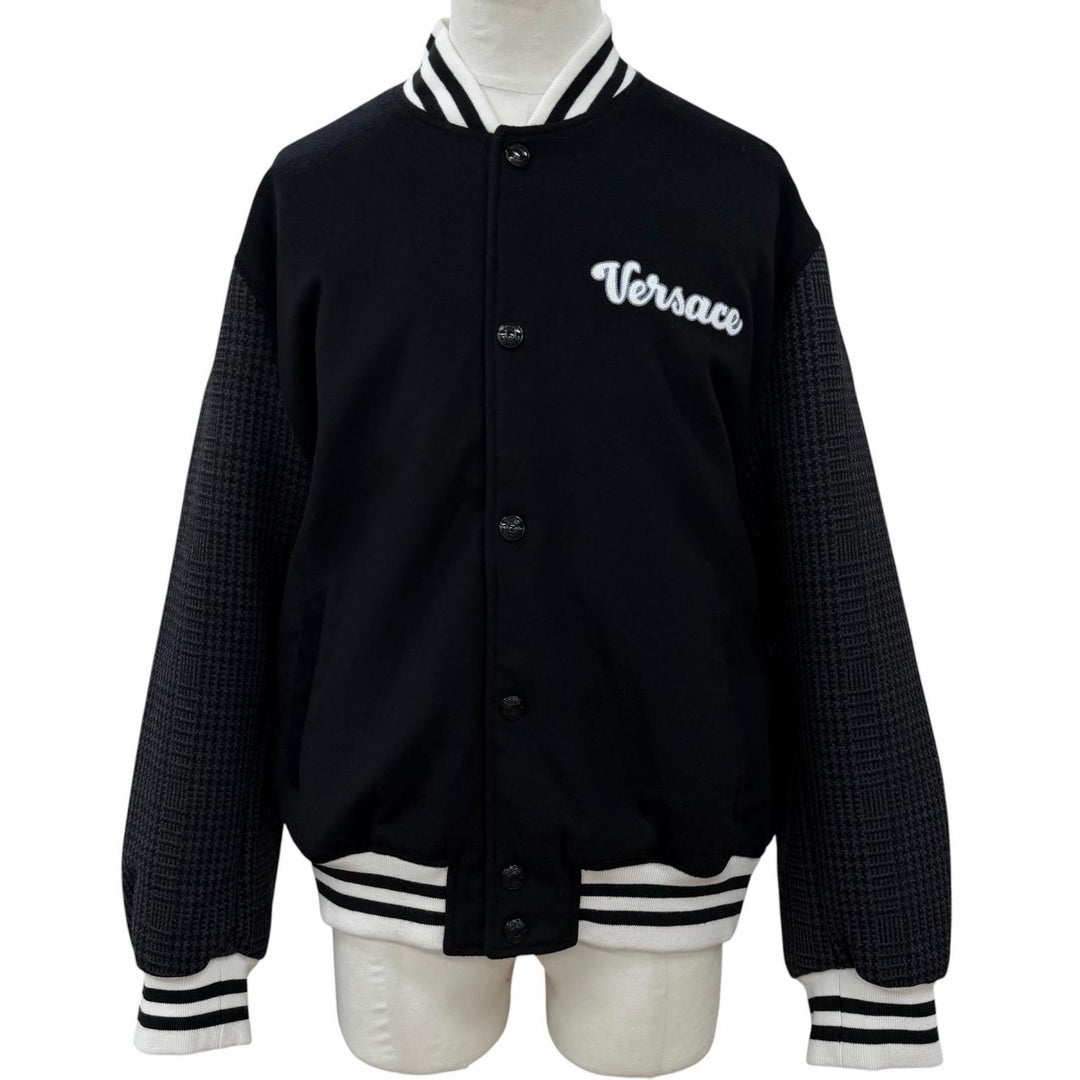 Excellent VERSACE Stajan Embroidered logo, padded black wool mens 48 1014374