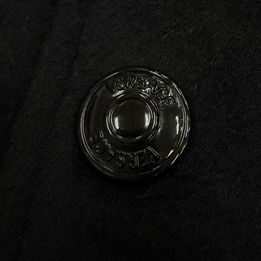 Excellent VERSACE Stajan Embroidered logo, padded black wool mens 48 1014374