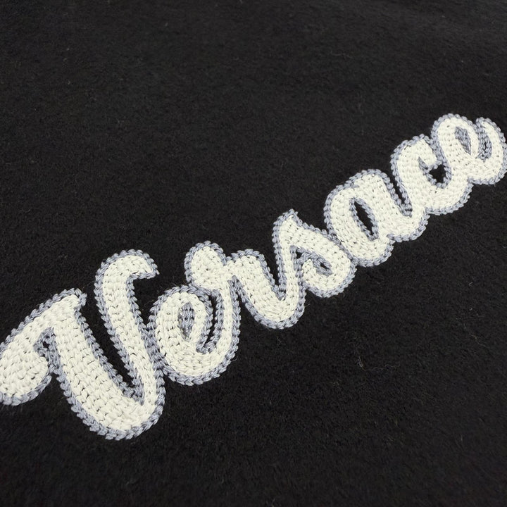 Excellent VERSACE Stajan Embroidered logo, padded black wool mens 48 1014374