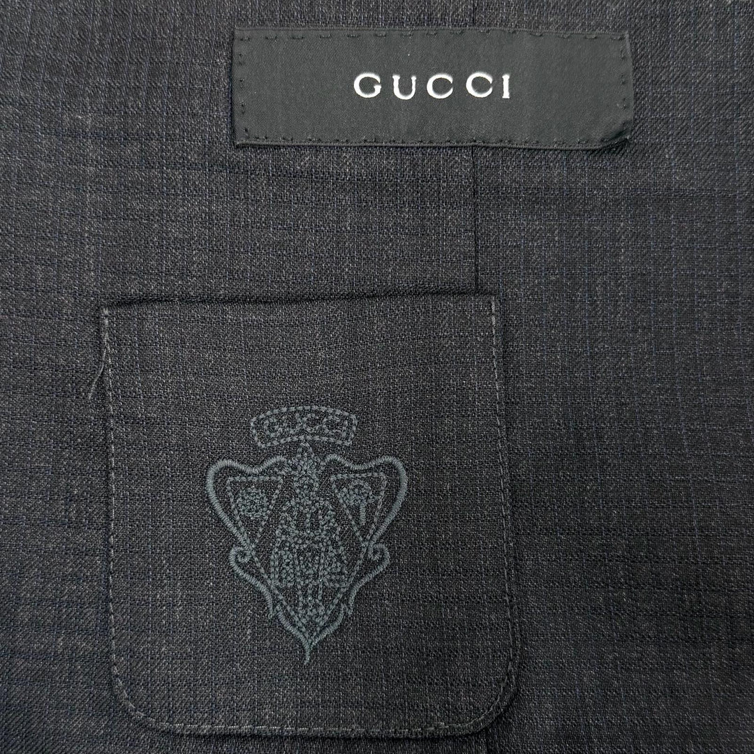 Great GUCCI two-piece set gray wool mens 48