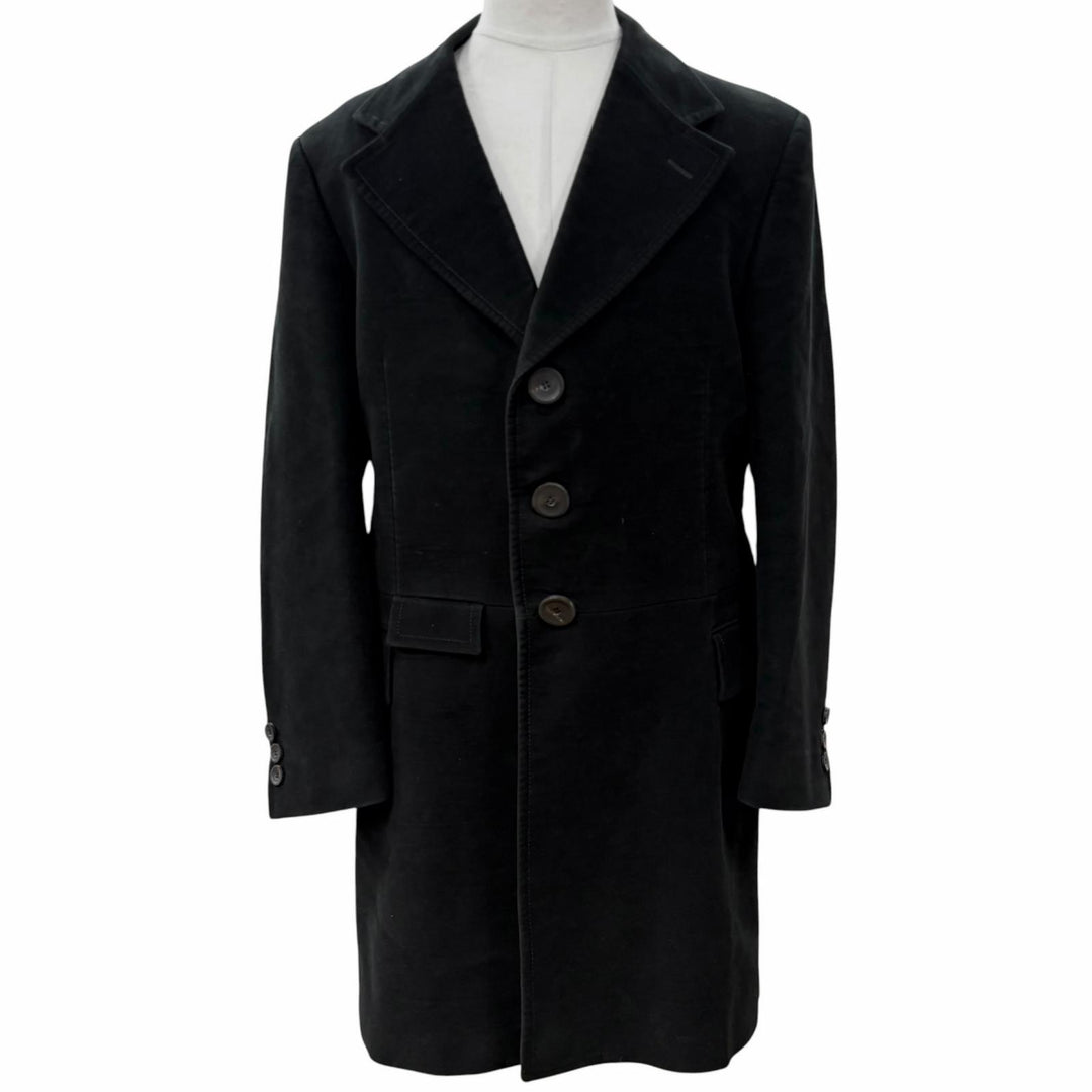 Very Good GUCCI Chester coat black cotton mens 52 146176