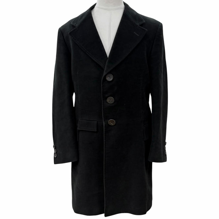 Very Good GUCCI Chester coat black cotton mens 52 146176