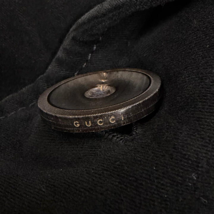 Very Good GUCCI Chester coat black cotton mens 52 146176