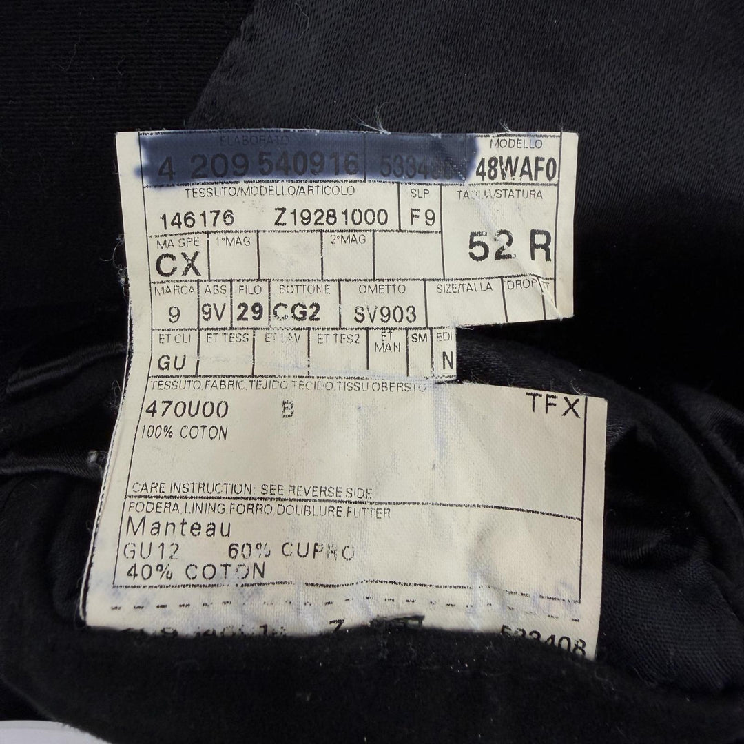 Very Good GUCCI Chester coat black cotton mens 52 146176