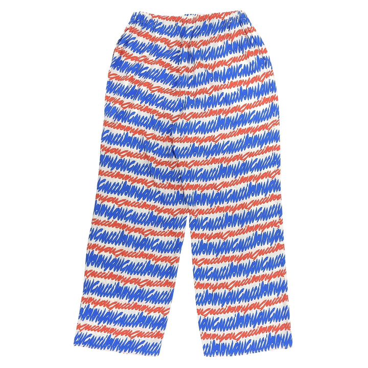 Pristine GUCCI Pants Script logo all-over print wide Multi silk mens 44 739414