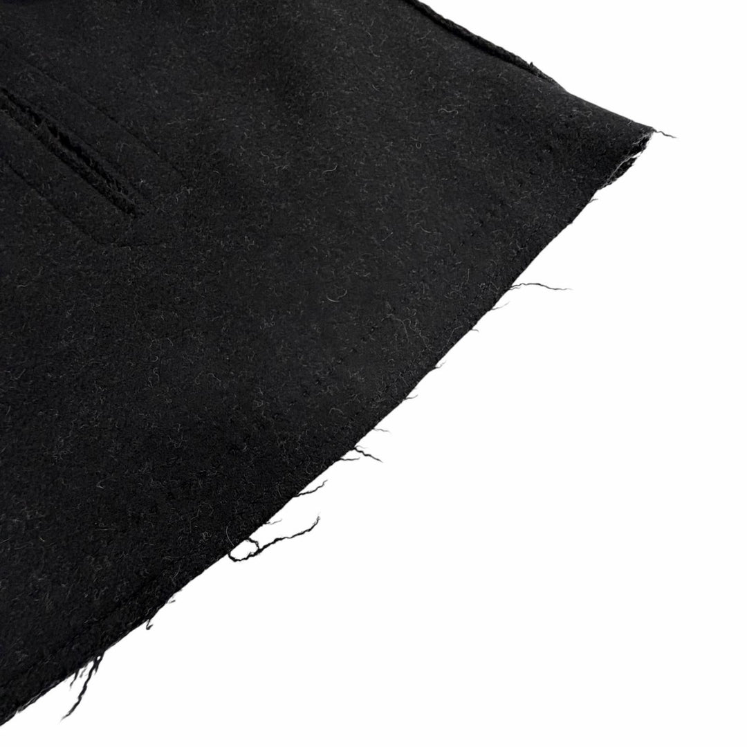 Excellent LANVIN pea coat Cut-off design pea coat black wool mens 46 M02CA106