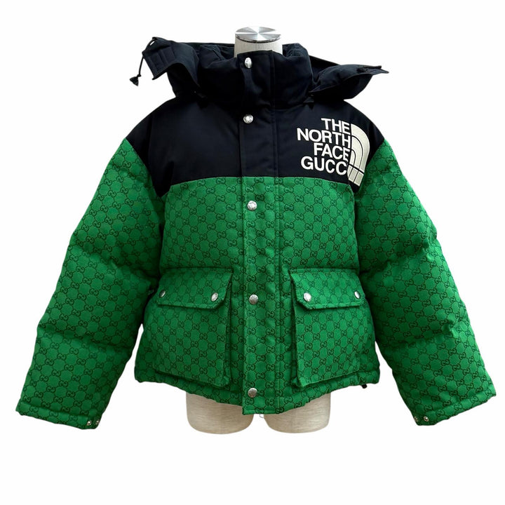 Excellent GUCCI×THE NORTH FACE Down jacket green cotton Women XS 670908
