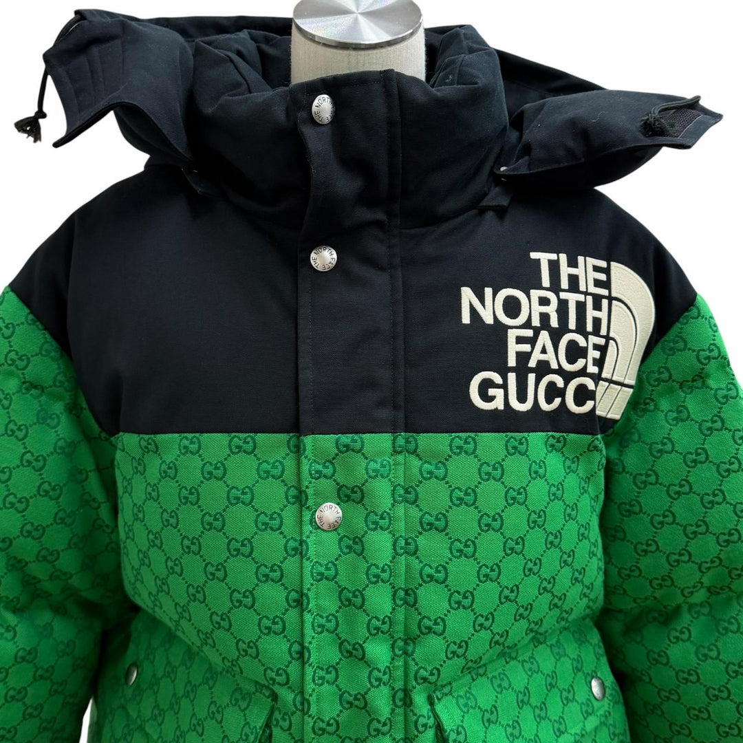 Excellent GUCCI×THE NORTH FACE Down jacket green cotton Women XS 670908