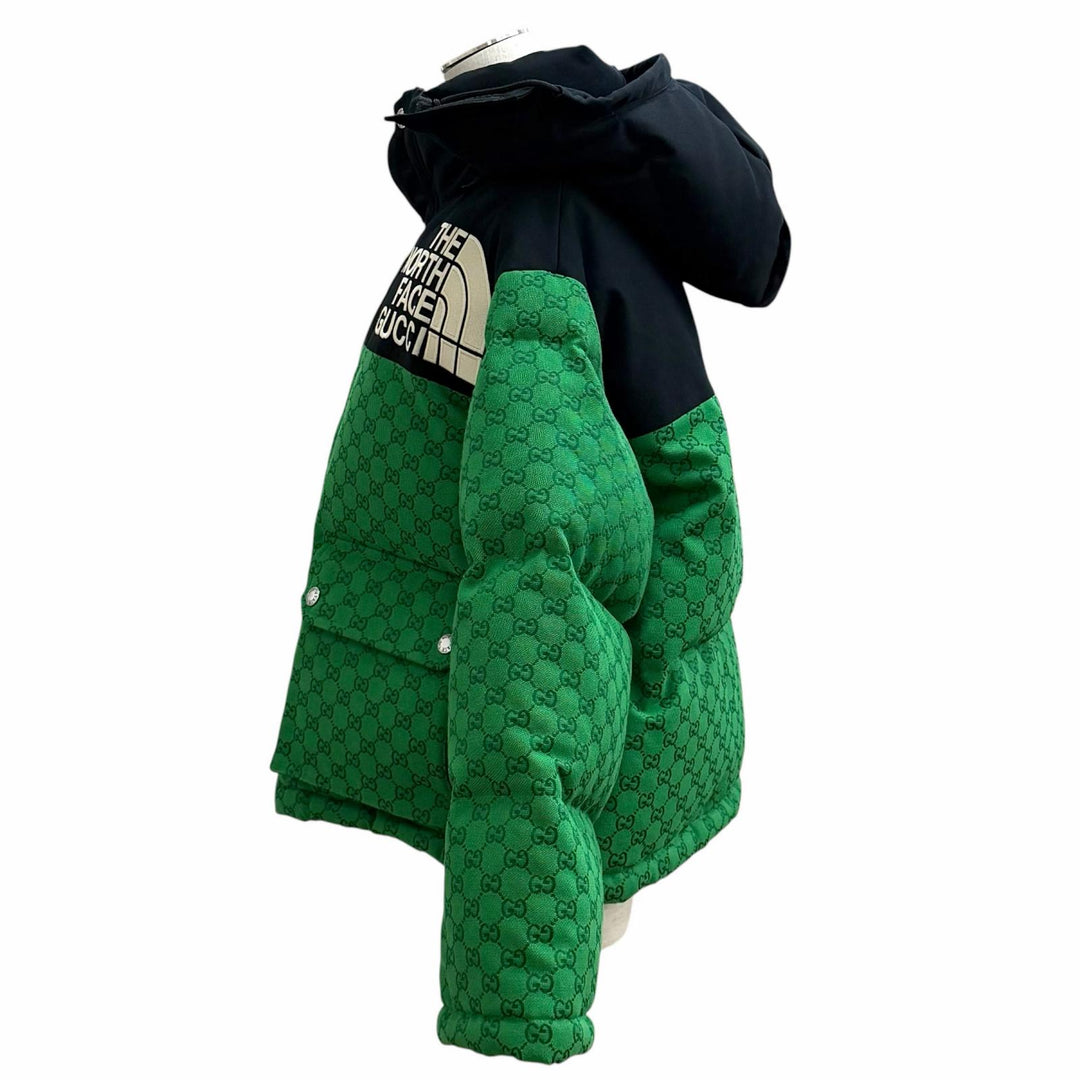 Excellent GUCCI×THE NORTH FACE Down jacket green cotton Women XS 670908