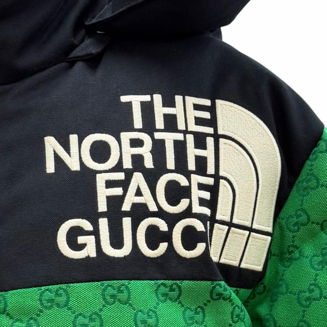 Excellent GUCCI×THE NORTH FACE Down jacket green cotton Women XS 670908