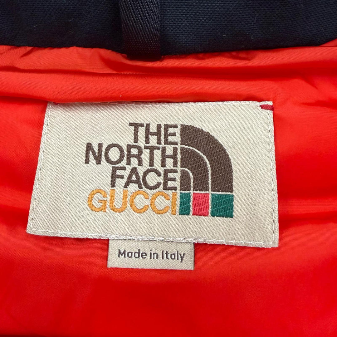 Excellent GUCCI THE NORTH FACE GG Padded Vest beige cotton mens XS 670910
