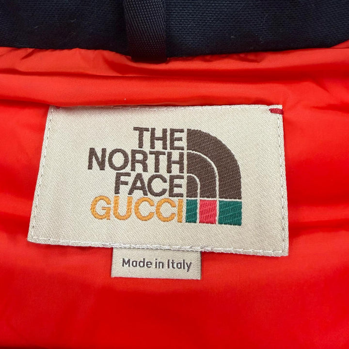 Excellent GUCCI THE NORTH FACE GG Padded Vest beige cotton mens XS 670910