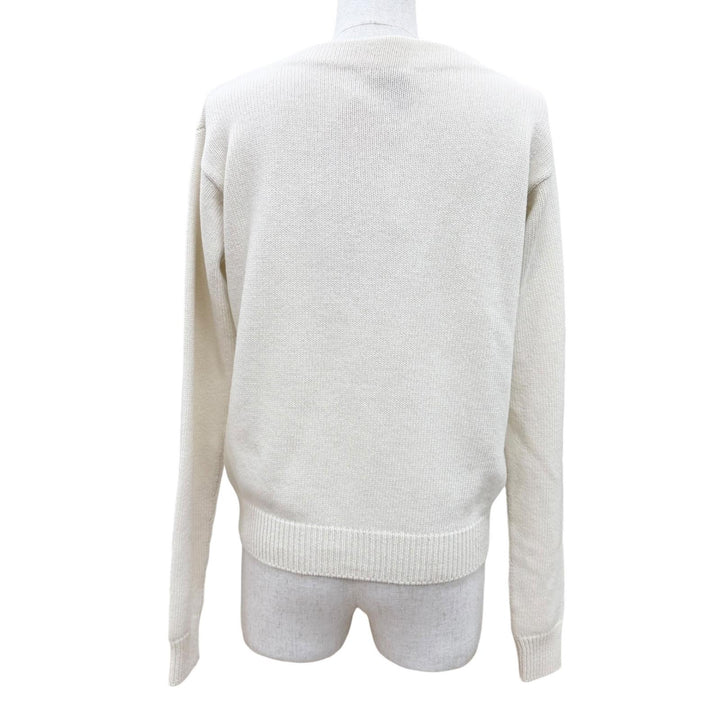 Excellent MIUMIU knit Cat logo embroidered intarsia long-sleeved shirt 38 MML443