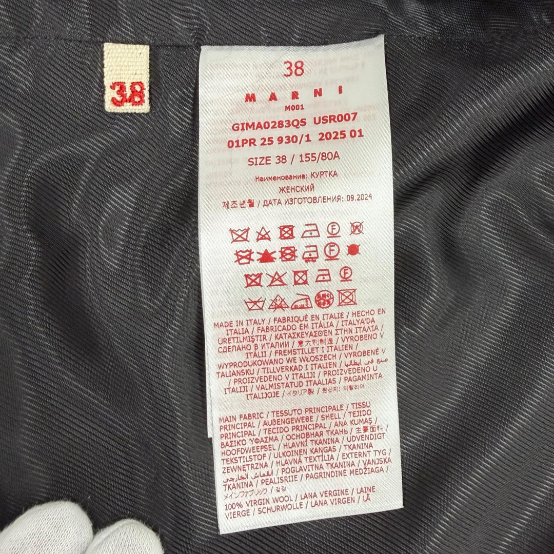 Excellent MARNI Jacket black Virgin wool Women 38 GIMA0283QS