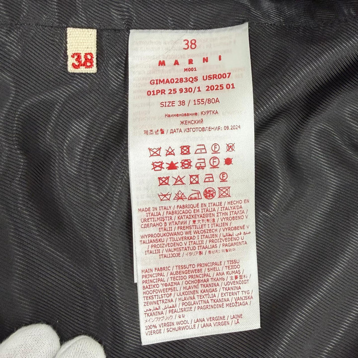 Excellent MARNI Jacket black Virgin wool Women 38 GIMA0283QS