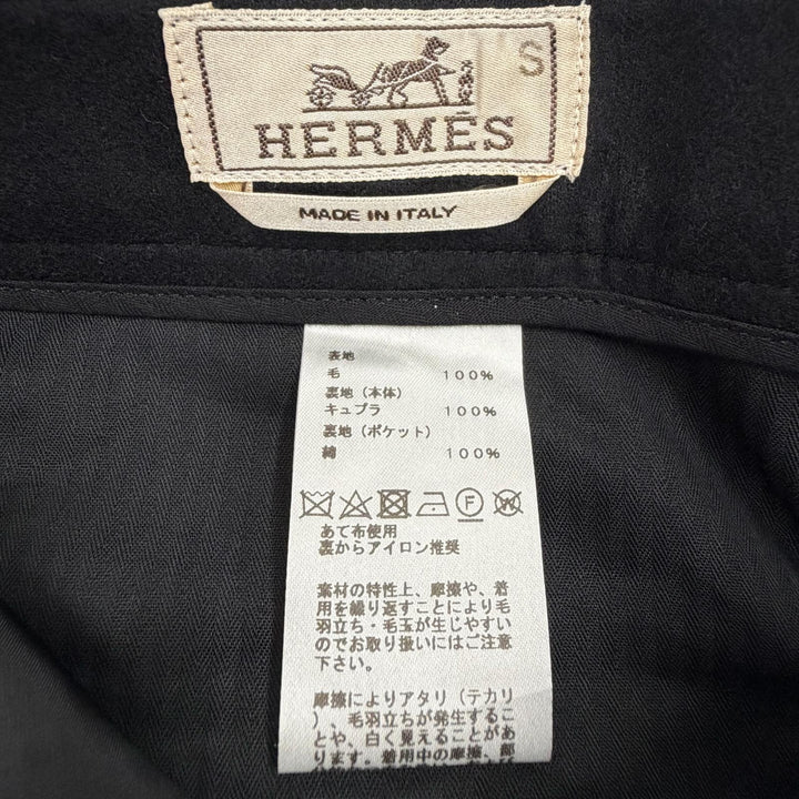 Excellent HERMES Pants slacks black wool mens 44