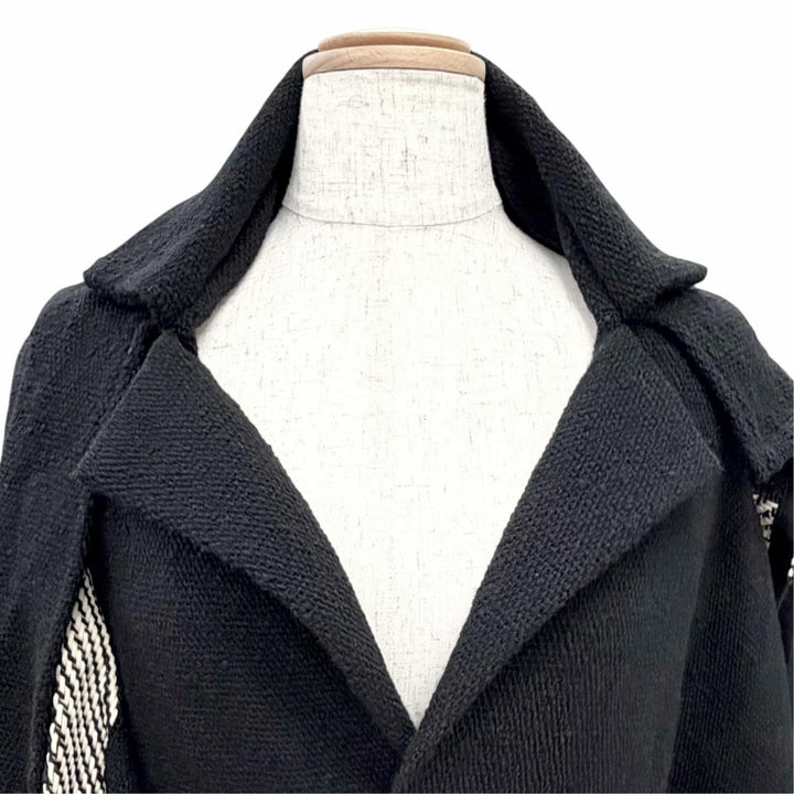 Great Yohji Yamamoto Jacket Design collar with stole black wool 1 FE-J40-121