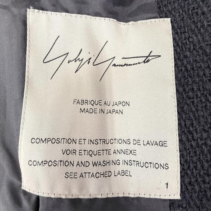 Great Yohji Yamamoto Jacket Design collar with stole black wool 1 FE-J40-121