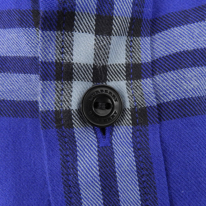 Excellent BURBERRY Long sleeve shirt Logo button Nova check switching M 8002553