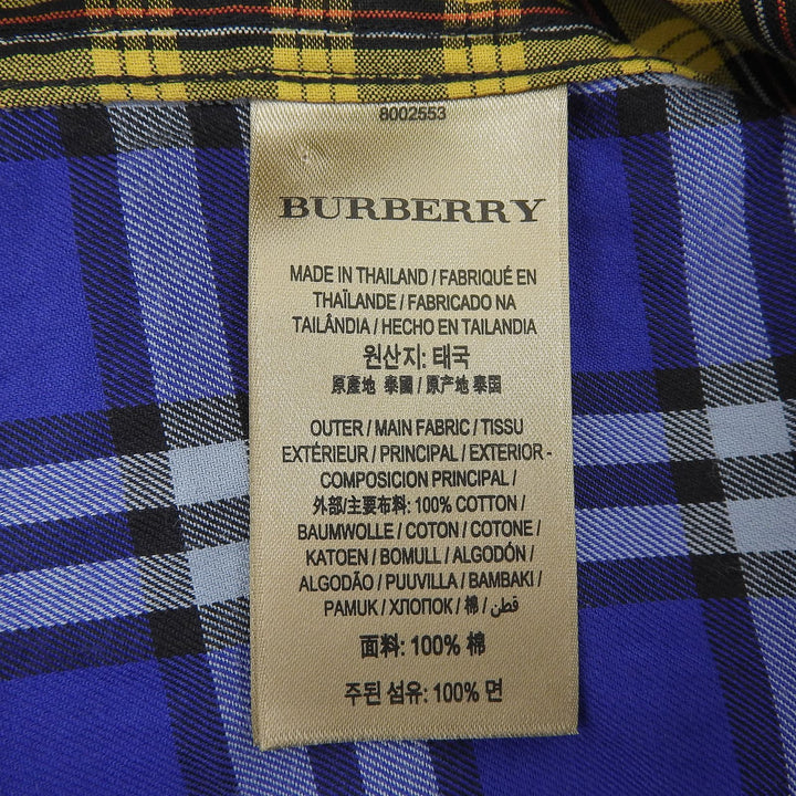 Excellent BURBERRY Long sleeve shirt Logo button Nova check switching M 8002553