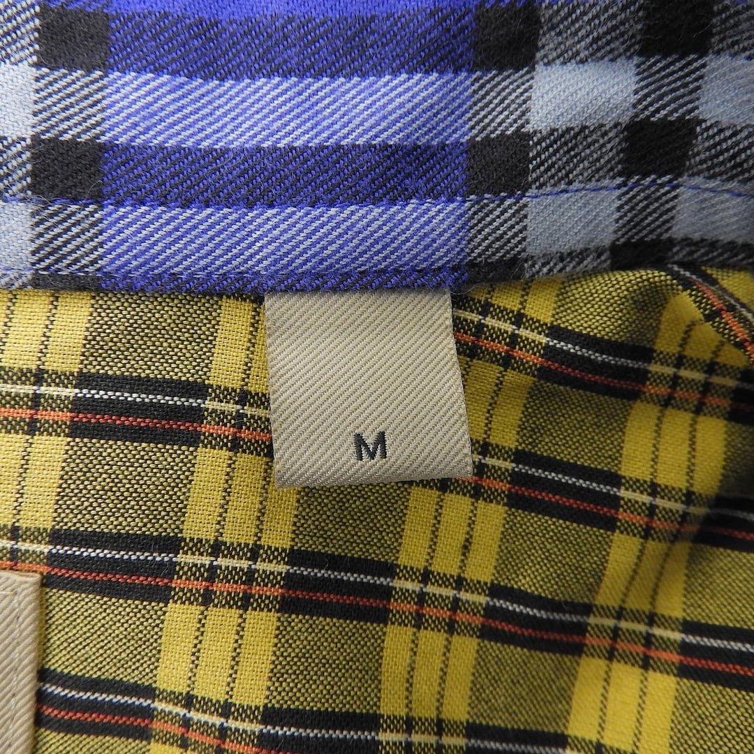 Excellent BURBERRY Long sleeve shirt Logo button Nova check switching M 8002553