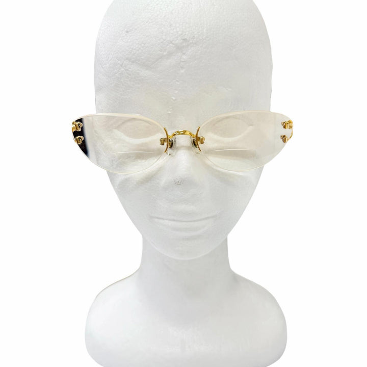 Great Cartier Glasses 2C Decor Two-Point Rimless gold ー mens