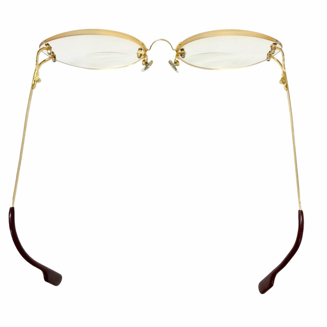 Great Cartier Glasses 2C Decor Two-Point Rimless gold ー mens