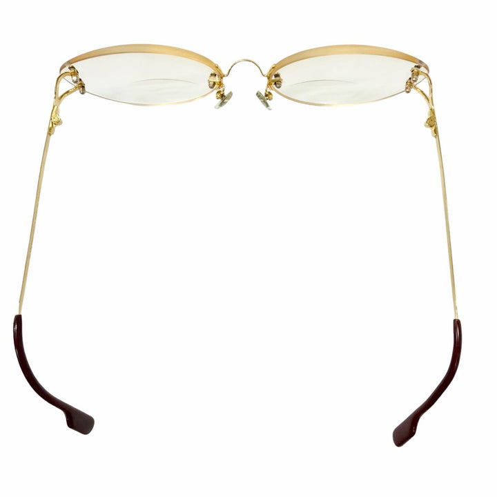 Great Cartier Glasses 2C Decor Two-Point Rimless gold ー mens