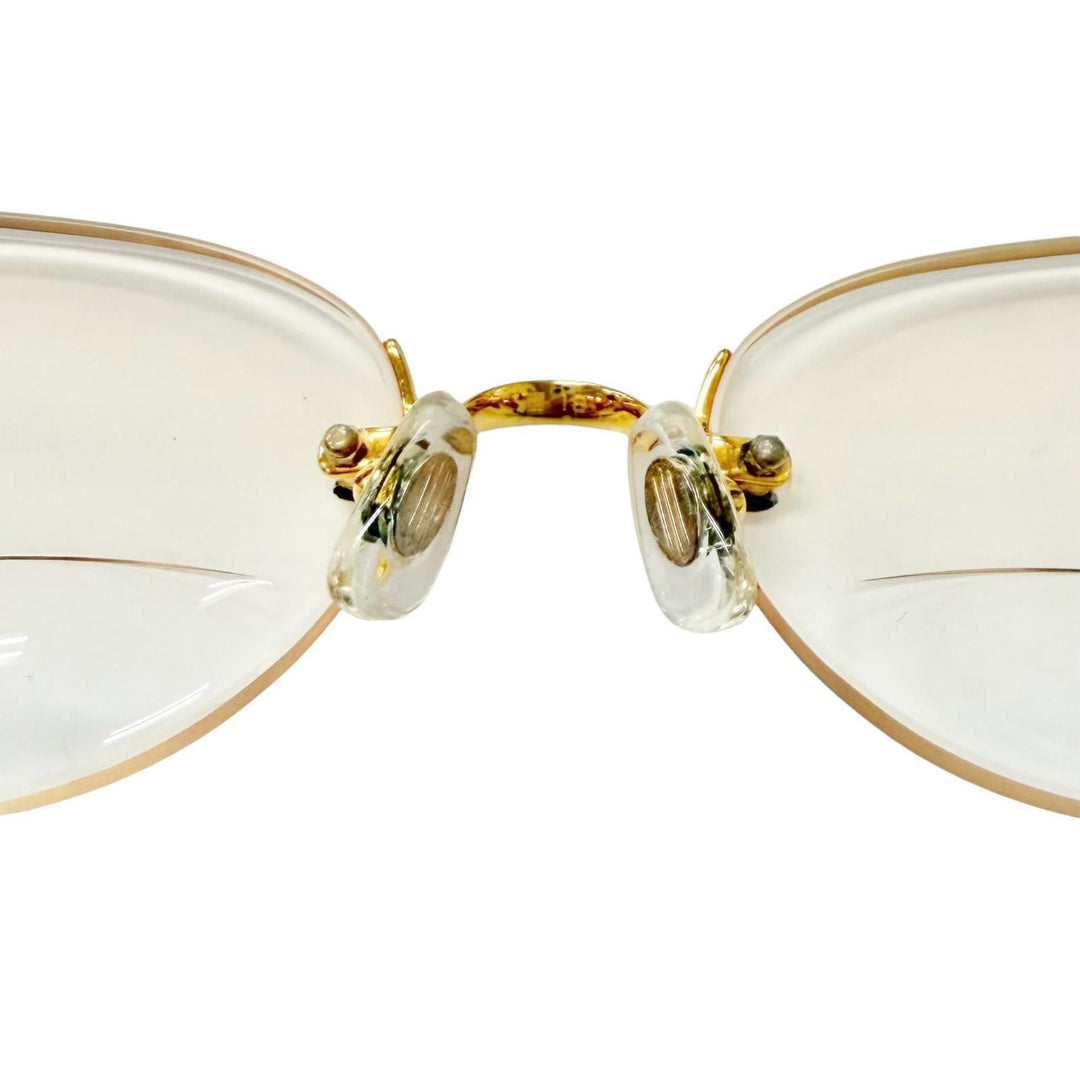 Great Cartier Glasses 2C Decor Two-Point Rimless gold ー mens