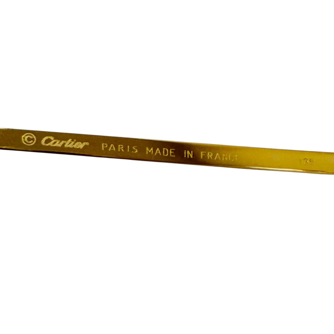 Great Cartier Glasses 2C Decor Two-Point Rimless gold ー mens