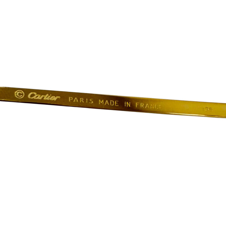 Great Cartier Glasses 2C Decor Two-Point Rimless gold ー mens