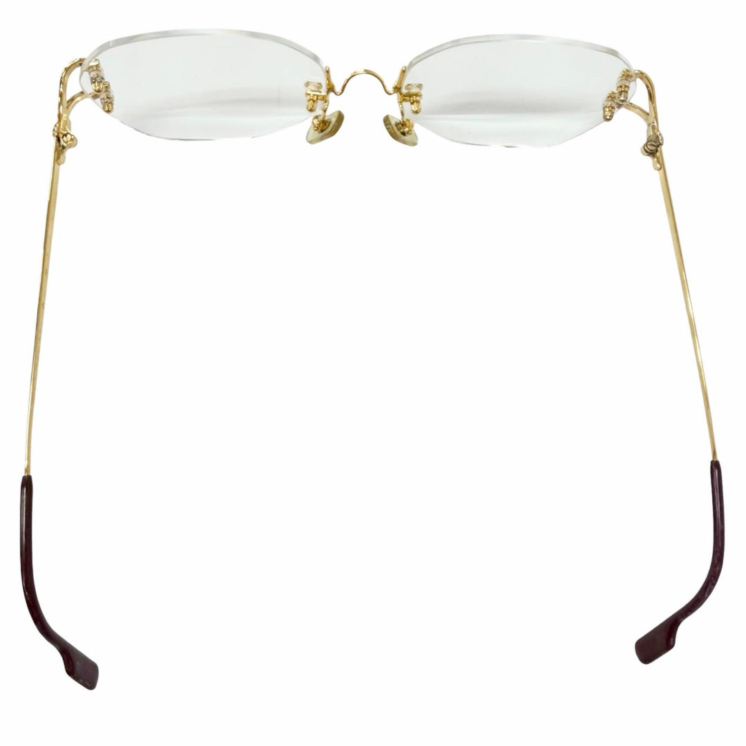 Very Good Cartier Glasses Trinity 2C Decor Two-Point Rimless Glasses