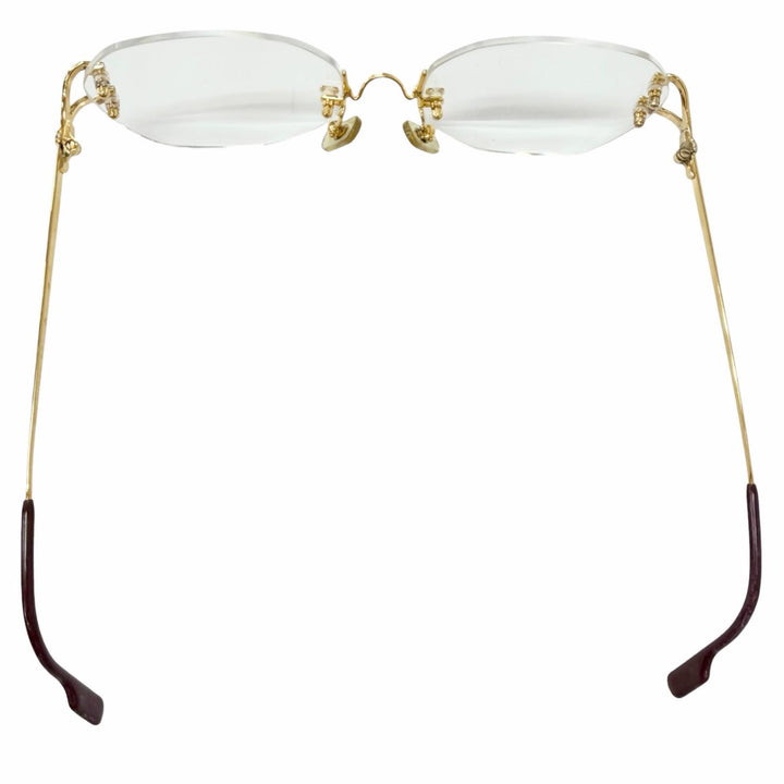 Very Good Cartier Glasses Trinity 2C Decor Two-Point Rimless Glasses