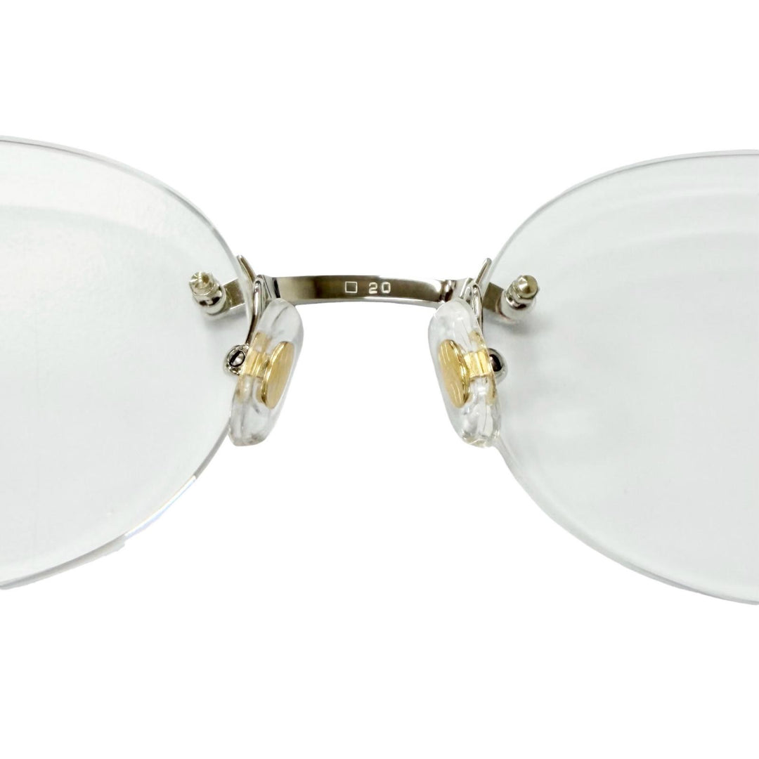 Great Cartier Glasses Santos de Cartier Rimless Oval Silver mens