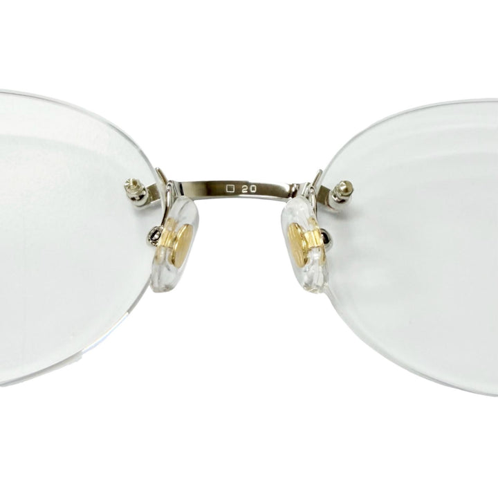 Great Cartier Glasses Santos de Cartier Rimless Oval Silver mens
