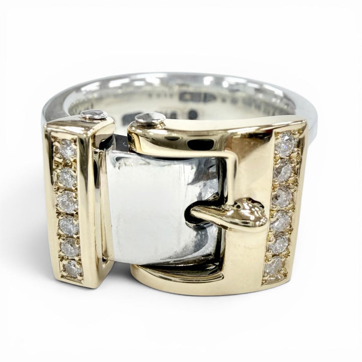 Excellent PUERTA DEL SOL Ring ring 12 diamonds, 0.15ct Silver SV950 mens
