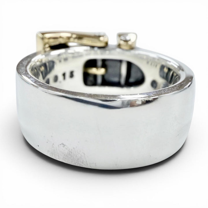Excellent PUERTA DEL SOL Ring ring 12 diamonds, 0.15ct Silver SV950 mens