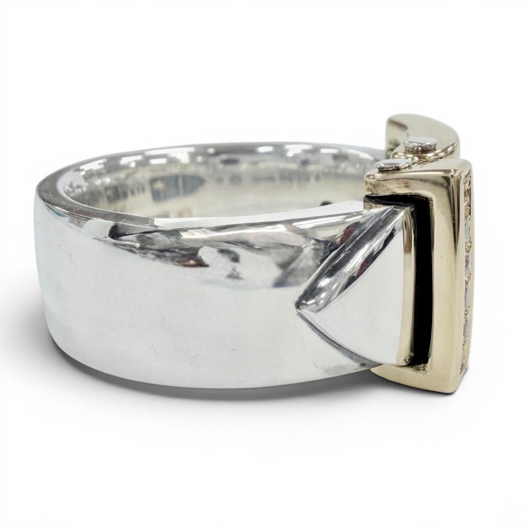 Excellent PUERTA DEL SOL Ring ring 12 diamonds, 0.15ct Silver SV950 mens